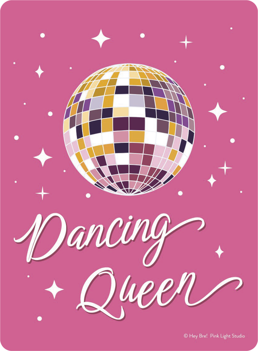 Disco Ball On Pink Background Sticker