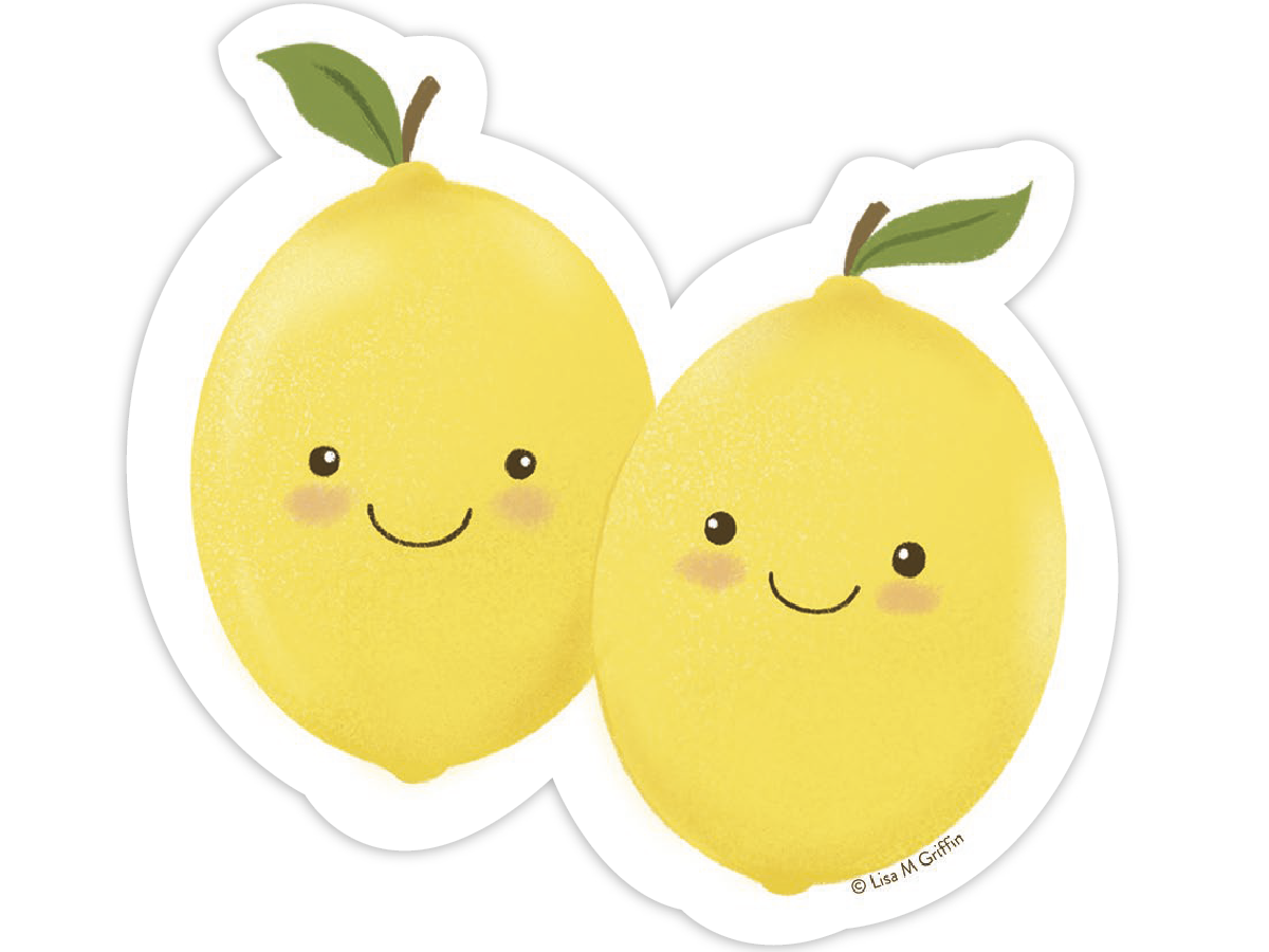 Two Lemons With Faces Sticker