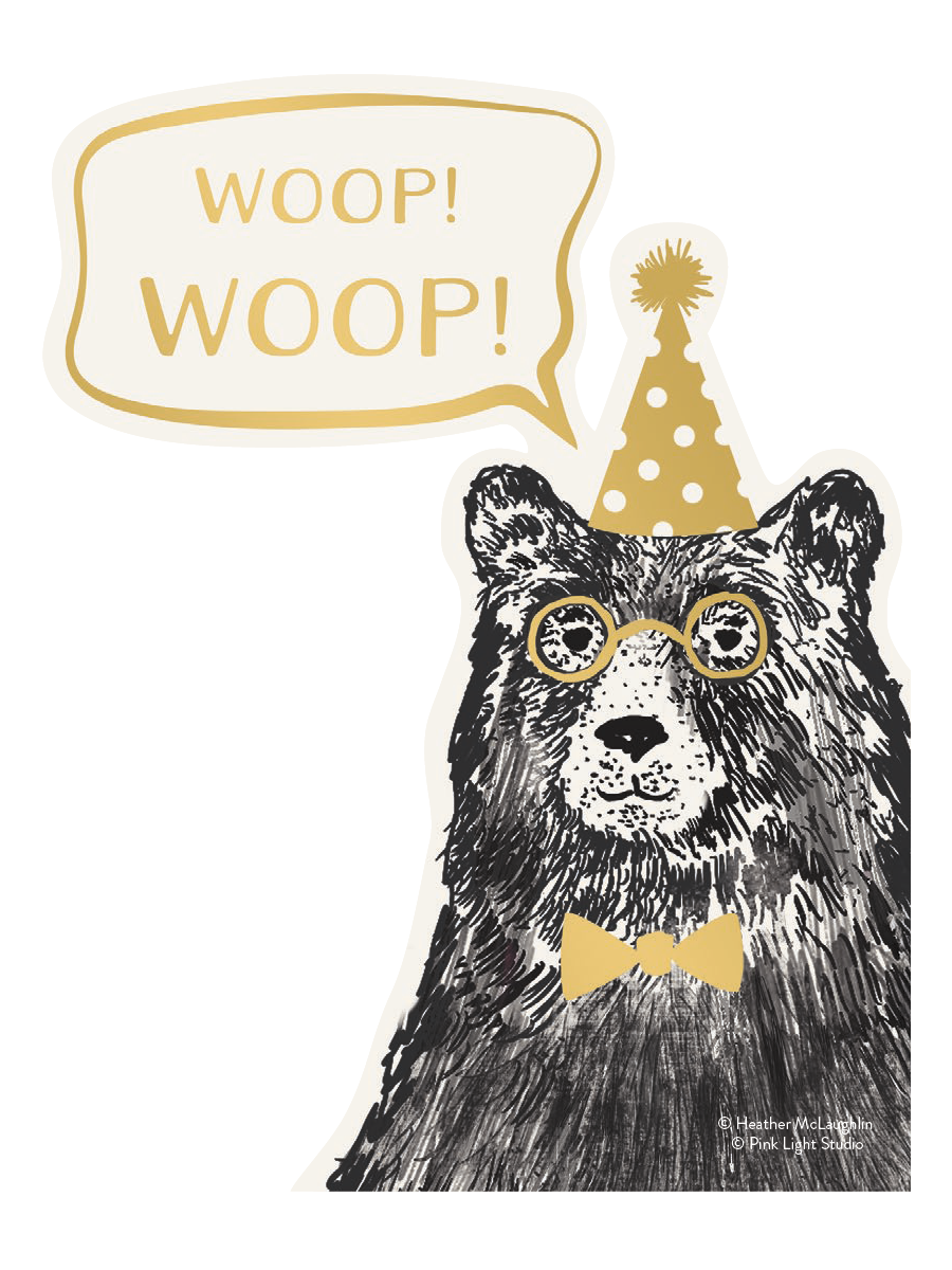Bear Wearing Bow Tie And Glasses Sticker