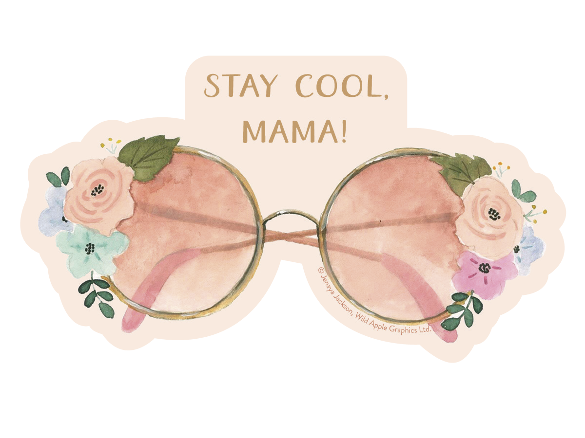 Pink Glasses With Flowers On Side Sticker