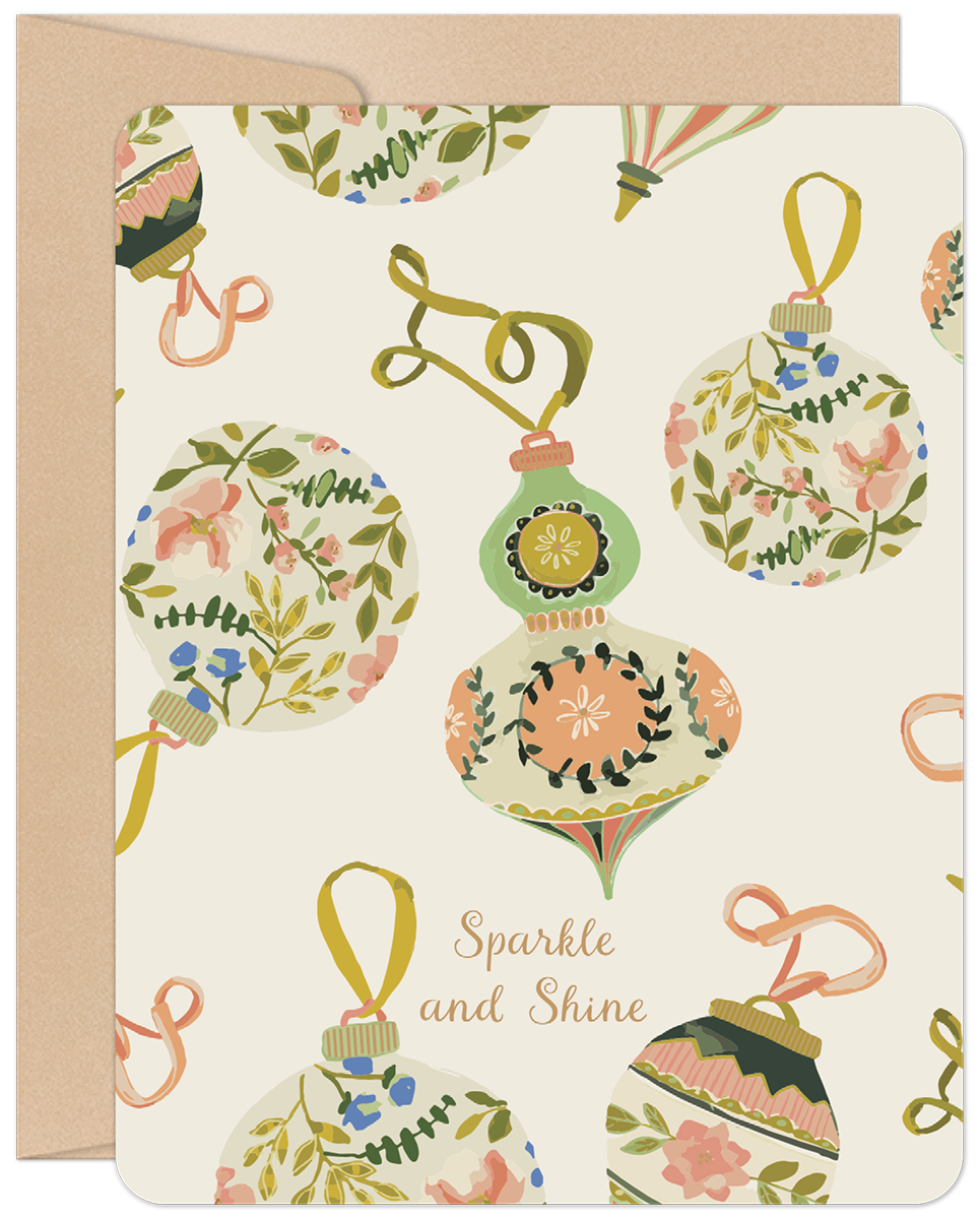 Vintage Sparkle Christmas Card