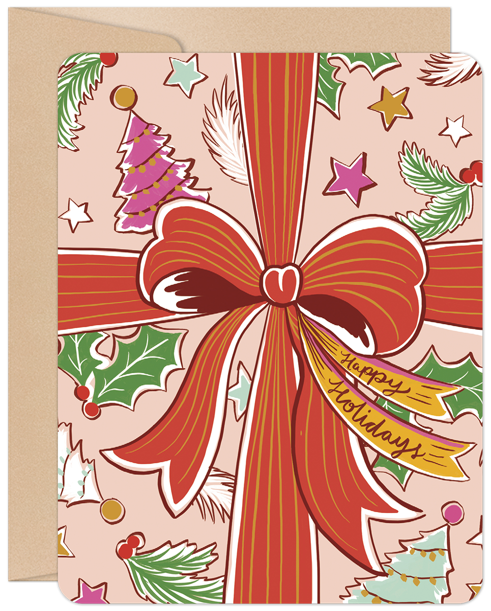 Giftwrapped Christmas Card