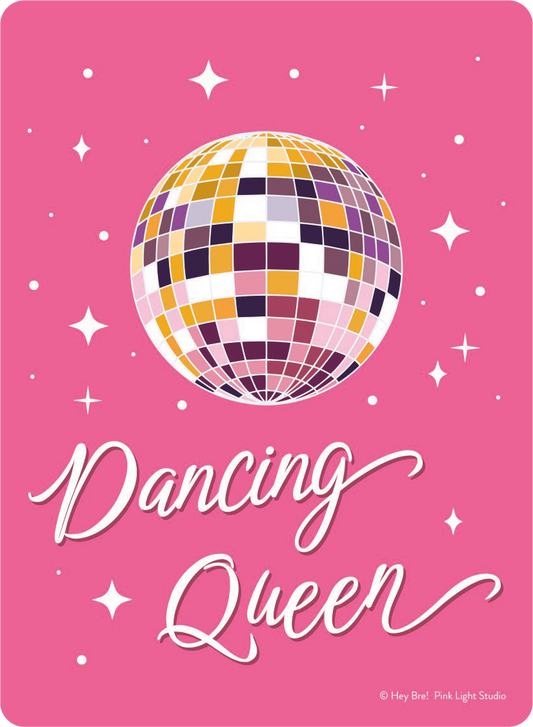 Disco Ball On Pink Background Sticker