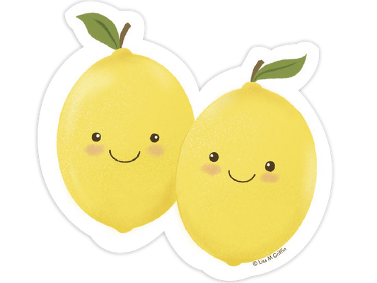 Two Lemons With Faces Sticker