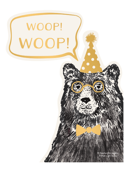 Bear Wearing Bow Tie And Glasses Sticker