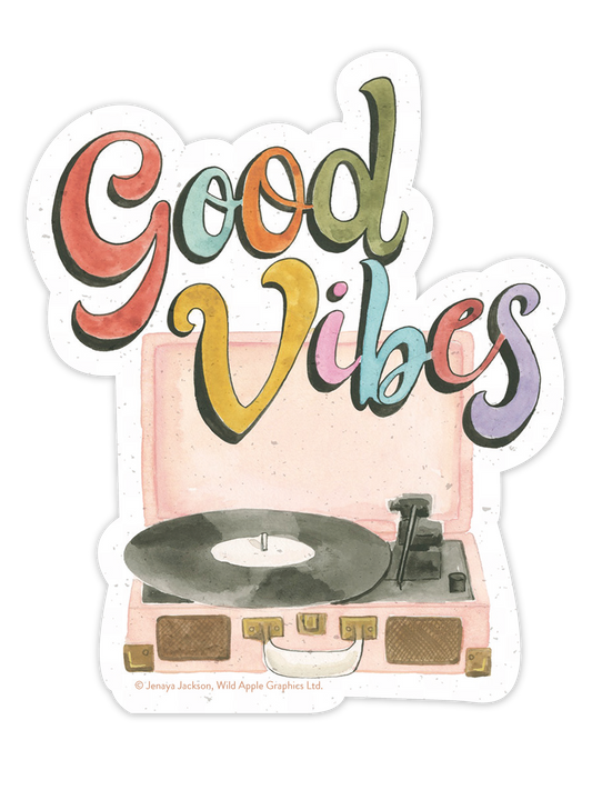 Old Time Record Player W/ Pink Case Sticker