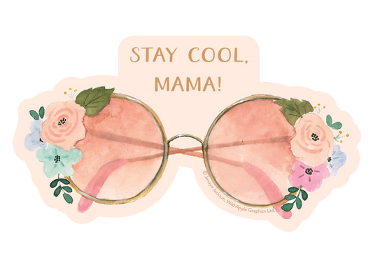 Pink Glasses With Flowers On Side Sticker