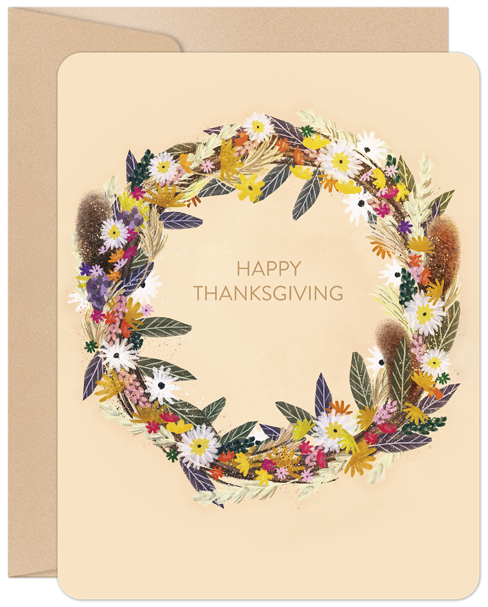 Harvest Wreath Thanksgiving Card