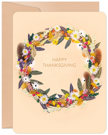Harvest Wreath Thanksgiving Card