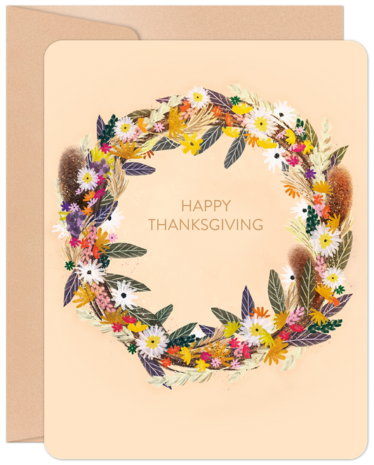 Harvest Wreath Thanksgiving Card