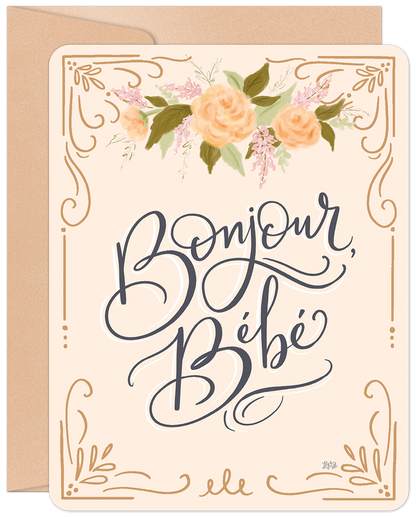 Bonjour, Bebe New Baby Card